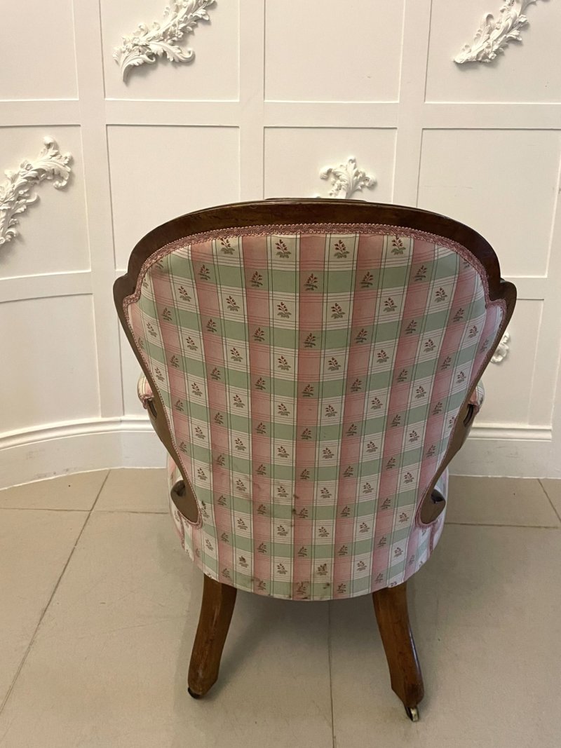 Antique Victorian Quality Carved Walnut Armchair - Image 6